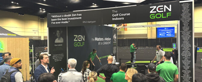 The Zen Golf booth at the 2025 PGA Show in Orlando, USA