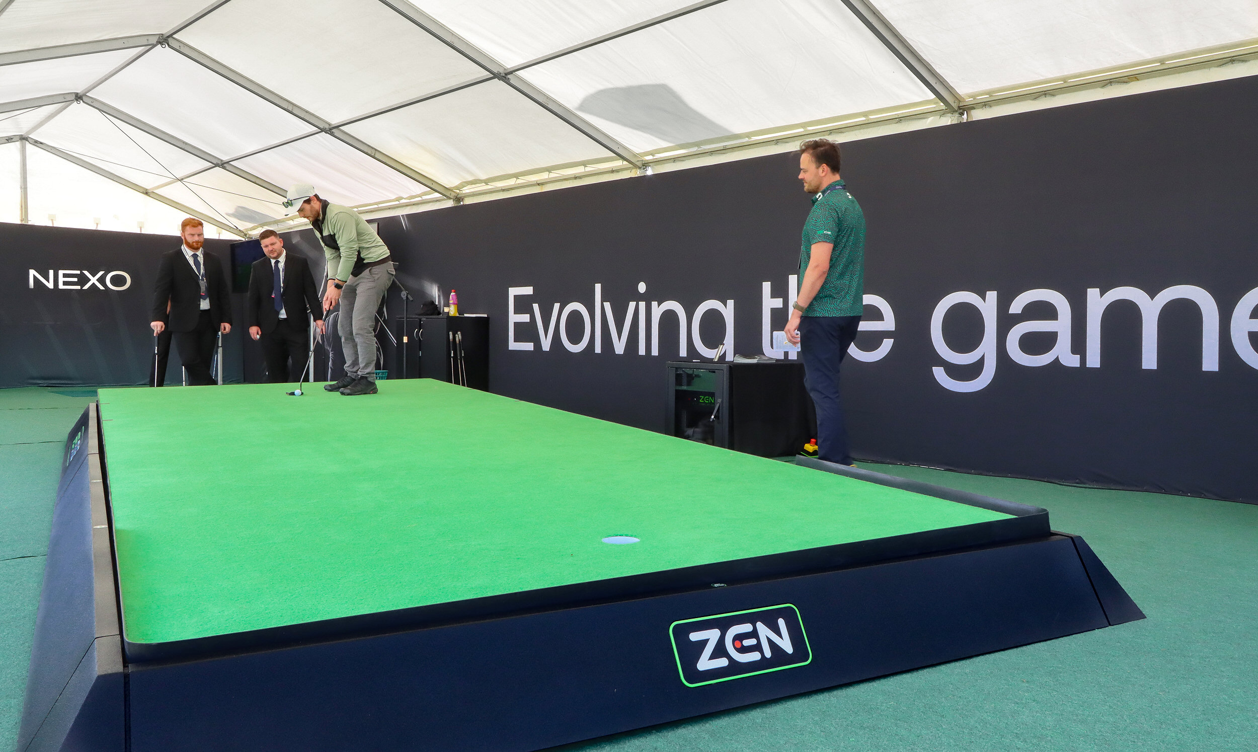 Zen brand activation at NEXO Championship 2025 on DP World Tour.