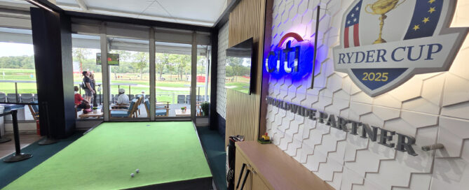 Zen Green Stage in the Citi Lounge during the TWO12 Events brand activation at Ryder Cup 2025.
